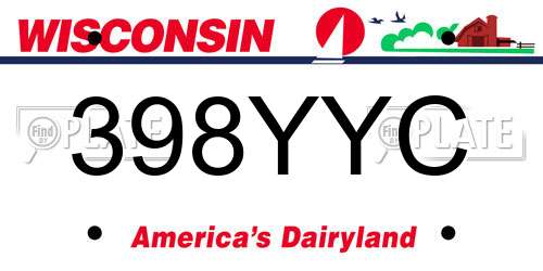 398YYC Wisconsin License Plate