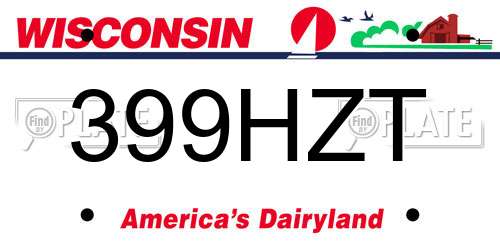 399HZT Wisconsin License Plate