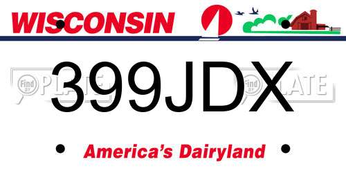 399JDX Wisconsin License Plate