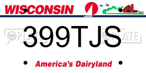 399TJS Wisconsin License Plate