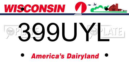 399UYL Wisconsin License Plate