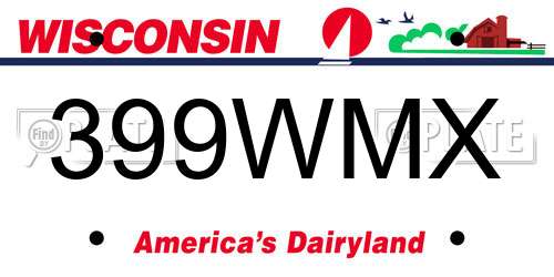 399WMX Wisconsin License Plate
