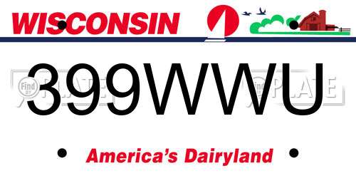 399WWU Wisconsin License Plate