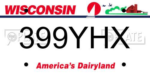 399YHX Wisconsin License Plate