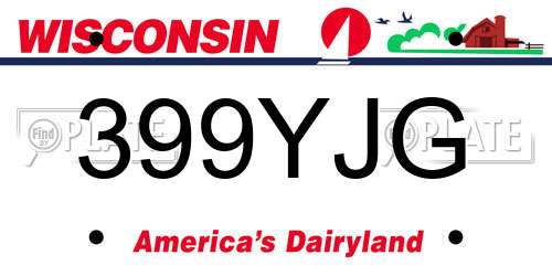 399YJG Wisconsin License Plate