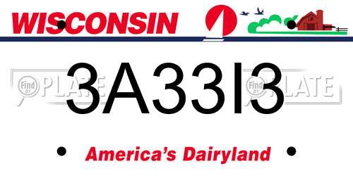 3A33I3 Wisconsin License Plate