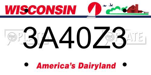3A40Z3 Wisconsin License Plate