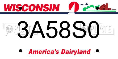3A58S0 Wisconsin License Plate