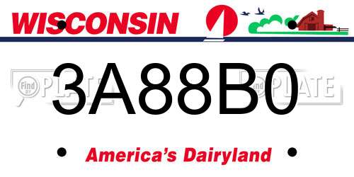3A88B0 Wisconsin License Plate
