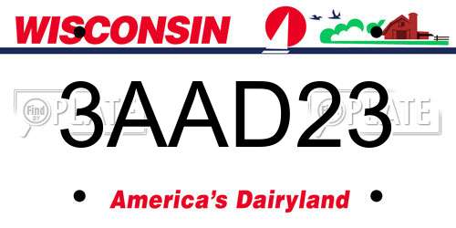 3AAD23 Wisconsin License Plate