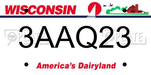 3AAQ23 Wisconsin License Plate