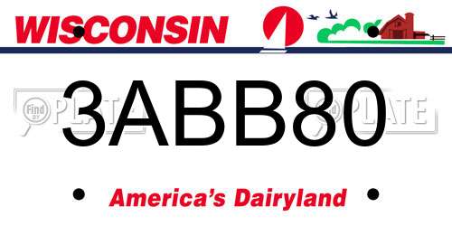 3ABB80 Wisconsin License Plate