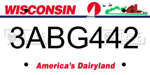 3ABG442 Wisconsin License Plate