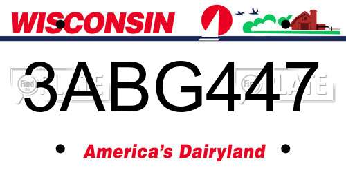 3ABG447 Wisconsin License Plate