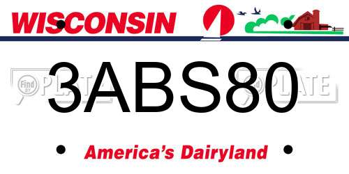 3ABS80 Wisconsin License Plate