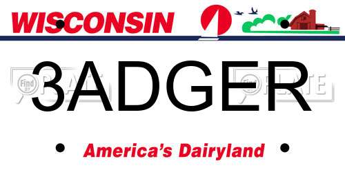 3ADGER Wisconsin License Plate