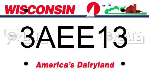 3AEE13 Wisconsin License Plate