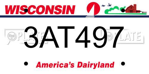 3AT497 Wisconsin License Plate