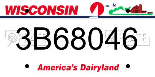 3B68046 Wisconsin License Plate