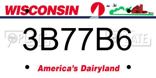 3B77B6 Wisconsin License Plate