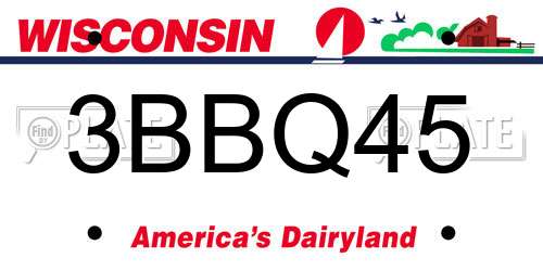 3BBQ45 Wisconsin License Plate