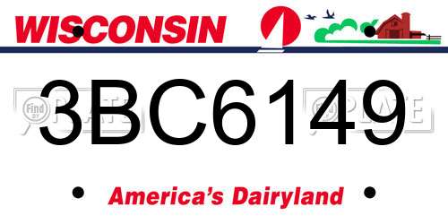 3BC6149 Wisconsin License Plate