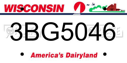 3BG5046 Wisconsin License Plate