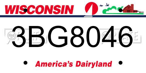 3BG8046 Wisconsin License Plate