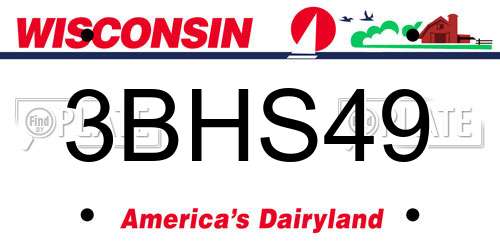 3BHS49 Wisconsin License Plate