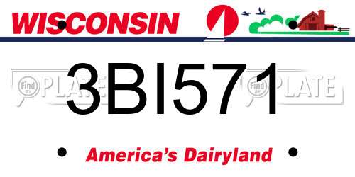 3BI571 Wisconsin License Plate