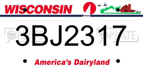 3BJ2317 Wisconsin License Plate