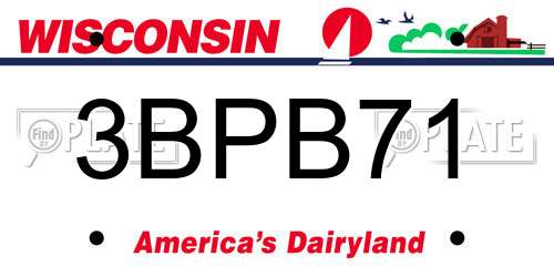 3BPB71 Wisconsin License Plate