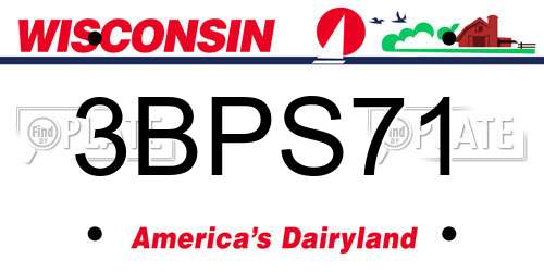 3BPS71 Wisconsin License Plate