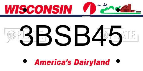 3BSB45 Wisconsin License Plate
