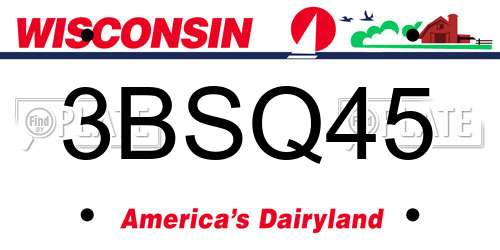 3BSQ45 Wisconsin License Plate