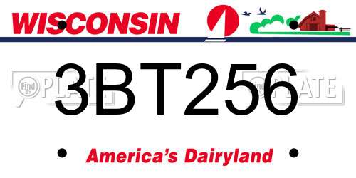 3BT256 Wisconsin License Plate