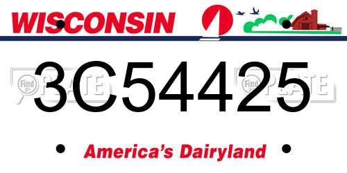 3C54425 Wisconsin License Plate