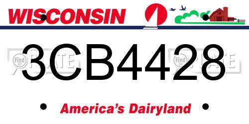 3CB4428 Wisconsin License Plate