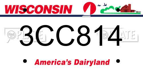3CC814 Wisconsin License Plate