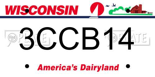 3CCB14 Wisconsin License Plate