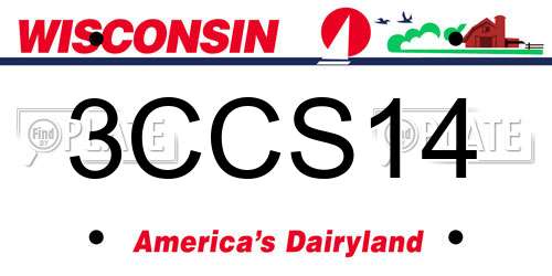 3CCS14 Wisconsin License Plate