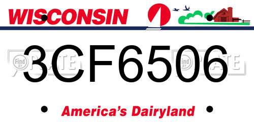 3CF6506 Wisconsin License Plate