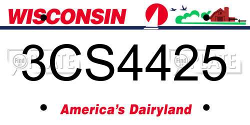 3CS4425 Wisconsin License Plate