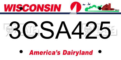 3CSA425 Wisconsin License Plate