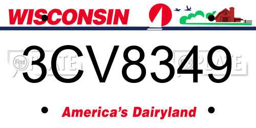 3CV8349 Wisconsin License Plate