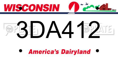 3DA412 Wisconsin License Plate