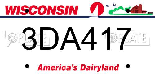 3DA417 Wisconsin License Plate