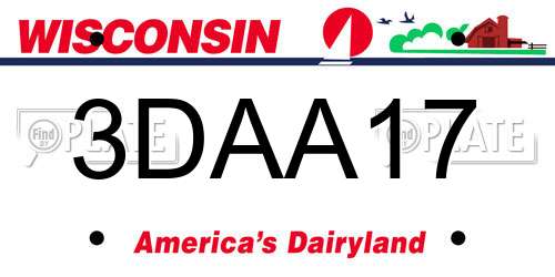 3DAA17 Wisconsin License Plate