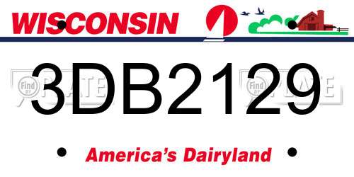 3DB2129 Wisconsin License Plate