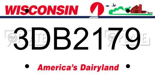 3DB2179 Wisconsin License Plate